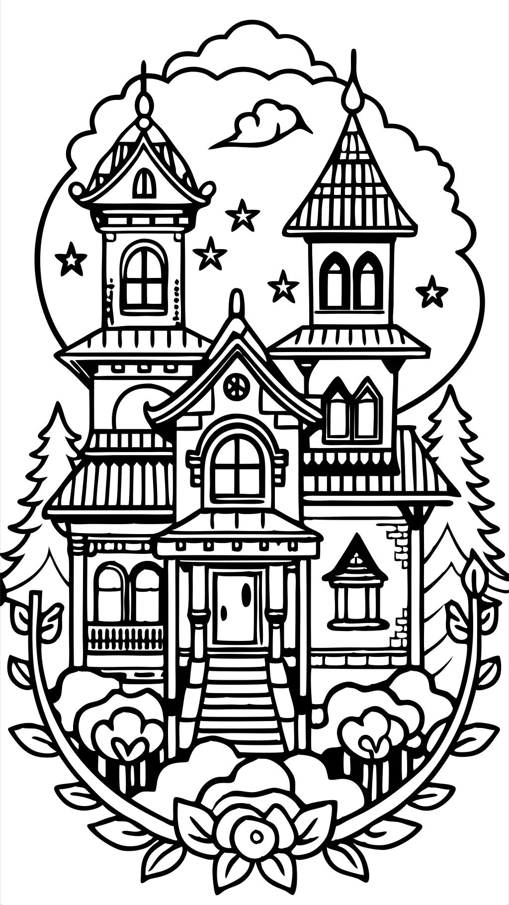 house coloring pages for adults